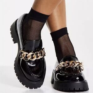 Guess Hillford Lug Sole Loafers Chunky Platform Hardware Size 9